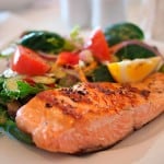 healthy lunch salmon grilled